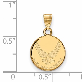 Sterling Silver Gold-plated LogoArt U.S. Air Force Small Disc Pendant — alternate view