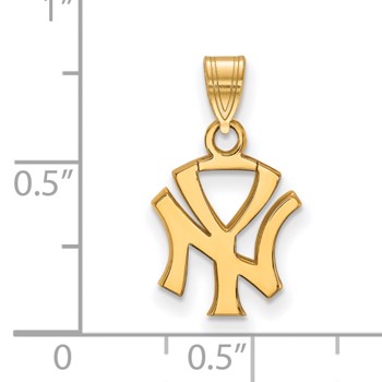 10k Gold Major League Baseball LogoArt New York Yankees N-Y Small Pendant — alternate view