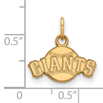 Sterling Silver Gold Plated Major League Baseball LogoArt San Francisco Giants Extra Small Pendant — alternate view