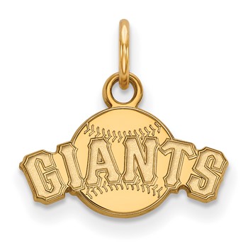 Sterling Silver Gold Plated Major League Baseball LogoArt San Francisco Giants Extra Small Pendant