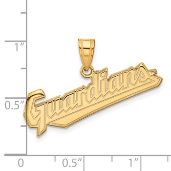 10k Gold Major League Baseball LogoArt Cleveland Guardians Large Pendant — alternate view