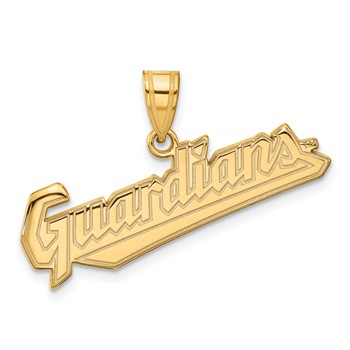10k Gold Major League Baseball LogoArt Cleveland Guardians Large Pendant