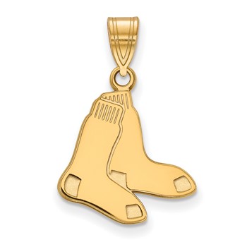 14k Gold Major League Baseball LogoArt Boston Red Sox Medium Pair of Socks Pendant