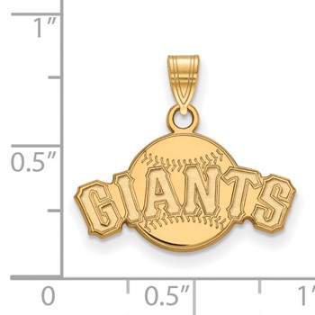 Sterling Silver Gold Plated Major League Baseball LogoArt San Francisco Giants Baseball Pendant — alternate view