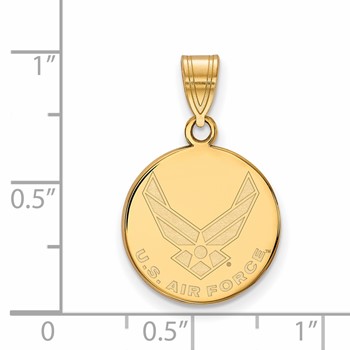 Sterling Silver Gold-plated LogoArt U.S. Air Force Medium Disc Pendant — alternate view