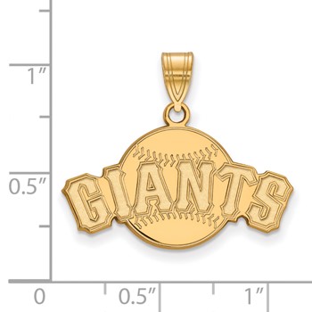 14k Gold Major League Baseball LogoArt San Francisco Giants Baseball Medium Pendant — alternate view