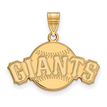 14k Gold Major League Baseball LogoArt San Francisco Giants Baseball Medium Pendant