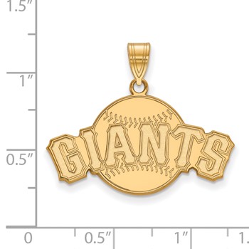 10k Gold Major League Baseball LogoArt San Francisco Giants Baseball Large Pendant — alternate view