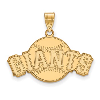 10k Gold Major League Baseball LogoArt San Francisco Giants Baseball Large Pendant