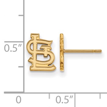 10k Gold Major League Baseball LogoArt St. Louis Cardinals St. L Extra Small Post Earrings — alternate view