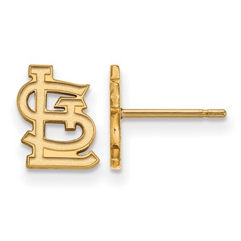 10k Gold Major League Baseball LogoArt St. Louis Cardinals St. L Extra Small Post Earrings