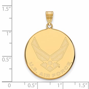 Sterling Silver Gold-plated LogoArt U.S. Air Force Extra Large Disc Pendant — alternate view