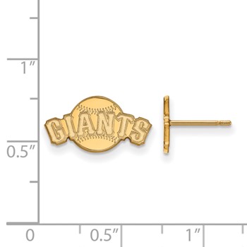 10k Gold Major League Baseball LogoArt San Francisco Giants Baseball Extra Small Post Earrings — alternate view