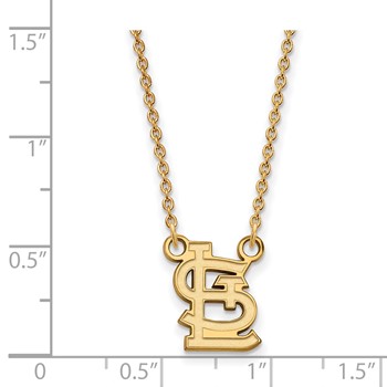 14k Gold Major League Baseball LogoArt St. Louis Cardinals St. L Small Pendant Necklace — alternate view