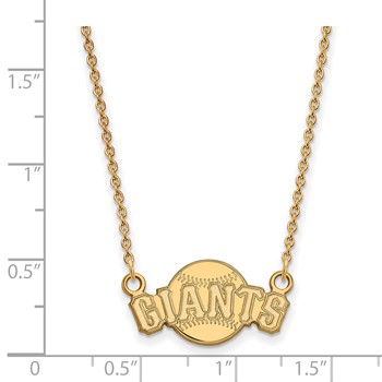 14k Gold Major League Baseball LogoArt San Francisco Giants Baseball Small Pendant Necklace — alternate view