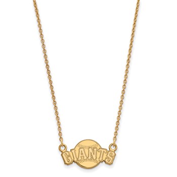14k Gold Major League Baseball LogoArt San Francisco Giants Baseball Small Pendant Necklace