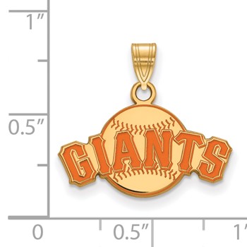 Sterling Silver Gold Plated Major League Baseball LogoArt San Francisco Giants Enamel Pendant — alternate view