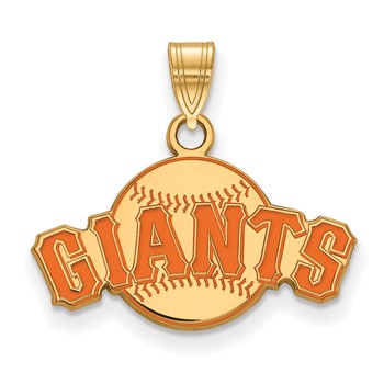 Sterling Silver Gold Plated Major League Baseball LogoArt San Francisco Giants Enamel Pendant