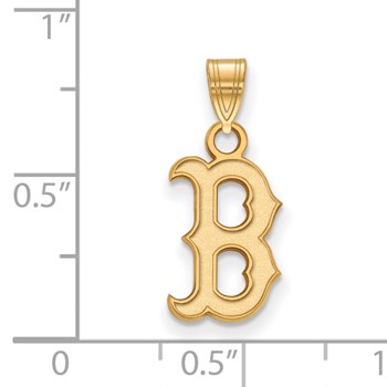 10k Gold Major League Baseball LogoArt Boston Red Sox Letter B Small Pendant — alternate view