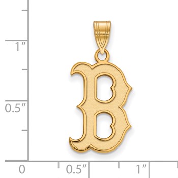 14k Gold Major League Baseball LogoArt Boston Red Sox Letter B Large Pendant — alternate view