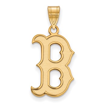 14k Gold Major League Baseball LogoArt Boston Red Sox Letter B Large Pendant