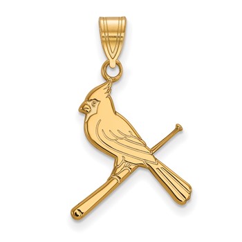 10k Gold Major League Baseball LogoArt St. Louis Cardinals Bird and Bat Large Pendant