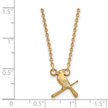 10k Gold Major League Baseball LogoArt St. Louis Cardinals Bird/Bat Small Pendant Necklace — alternate view