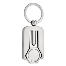 Nickel-plated Polished and Satin Golf Divot Repair Keychain