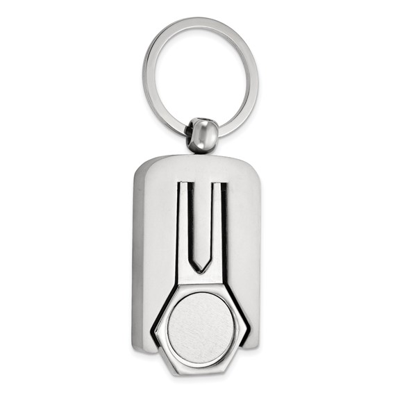 Nickel-plated Polished and Satin Golf Divot Repair Keychain Nickel-plated Polished and Satin Golf Divot Repair Keychain
