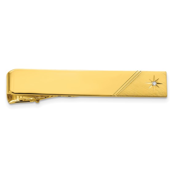 14K Gold Plated Tie Clip Square Edges Tie Tack Suitable for