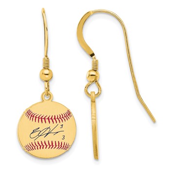 Sterling Silver/Sterling Silver Gold Plated Bryce Harper Major League Baseball Players Association Signature Epoxy Earrings