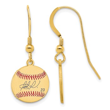 Sterling Silver/Sterling Silver Gold Plated Fernando Tatis Jr. Major League Baseball Players Association Signature Epoxy Earrings