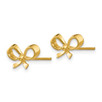 14k Polished Bow Post Earrings — alternate view