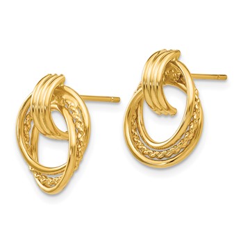 14k Polished Fancy Doorknocker Post Earrings — alternate view