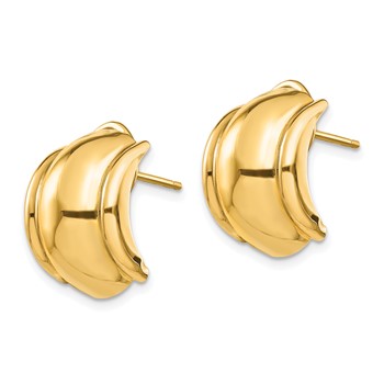 14k 12x17mm Polished Fancy Omega Back Post Earrings — alternate view