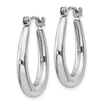 14k White Gold Polished Hoop Earrings — alternate view