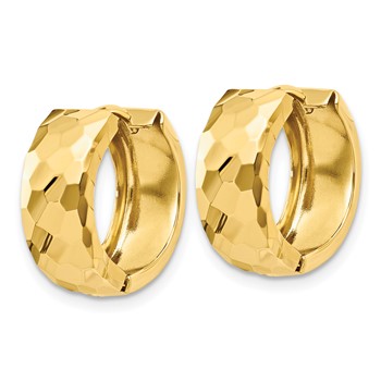 14k Faceted & Polished Hinged 6mm Hoop Earrings — alternate view
