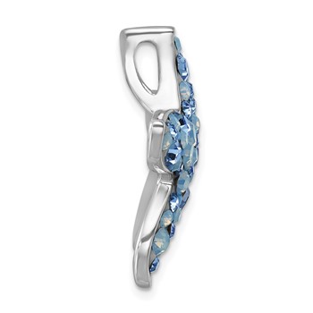 Sterling Silver Rhodium-plated Polished Crystal Starfish Chain Slide — alternate view