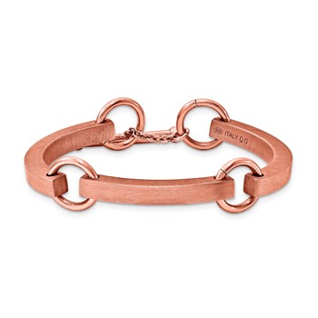 Sterling Silver pink Plate Avg Vicenza Staus Link Bracelet