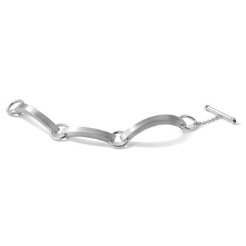 Sterling Silver Rhodium Plate Avg Vicenza Staus Link Bracelet — alternate view