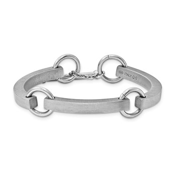 Sterling Silver Rhodium Plate Avg Vicenza Staus Link Bracelet