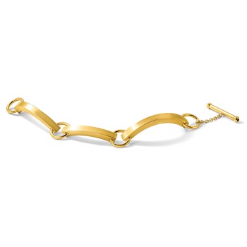 Sterling Silver Yellow Plate Avg Vicenza Staus Link Bracelet — alternate view