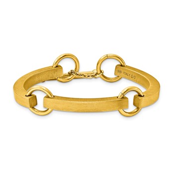 Sterling Silver Yellow Plate large Vicenza Staus Link Bracelet