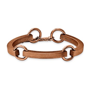 Sterling Silver Chocolate Plate small Vicenza Staus Link Bracelet