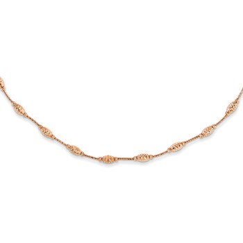 Sterling Silver RG Plate Station DC Bead 24 Necklace