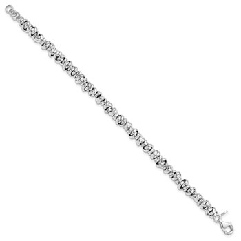 Sterling Silver Rhodium-plated Love Knot Link Bracelet — alternate view
