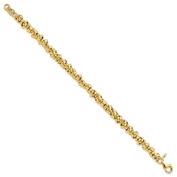 Sterling Silver Gold-tone Love Knot Link Bracelet — alternate view