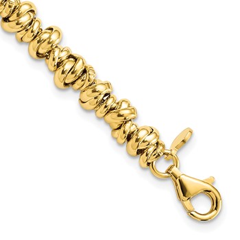 Sterling Silver Gold-tone Love Knot Link Bracelet