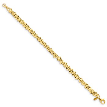 Sterling Silver Gold-tone Love Knot Link Bracelet-7 1/4