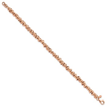 Sterling Silver Rose-tone Love Knot Link Bracelet — alternate view
